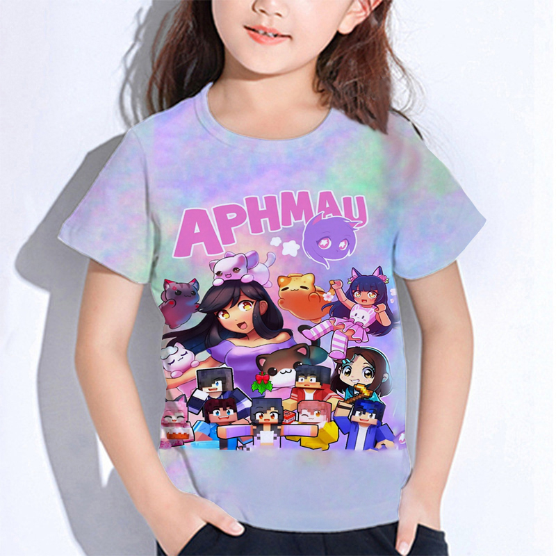 Summer Clothing Baby Boy - Aphmau Meows 고양이 티셔츠, 만화 아기