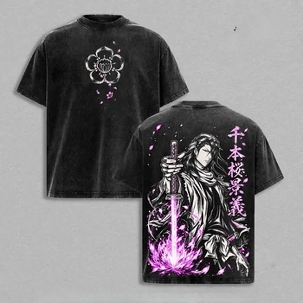 Summer Clothing Vintage - Kuchiki Byakuya BLEACH 티셔츠 Anime Vintage