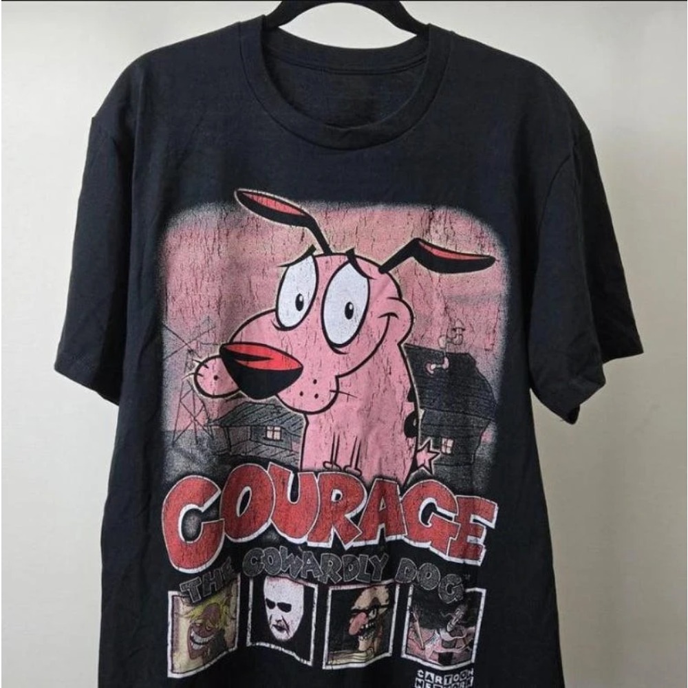 Summer Clothing Vintage - 여름 빈티지 용기 겁쟁이 개 만화