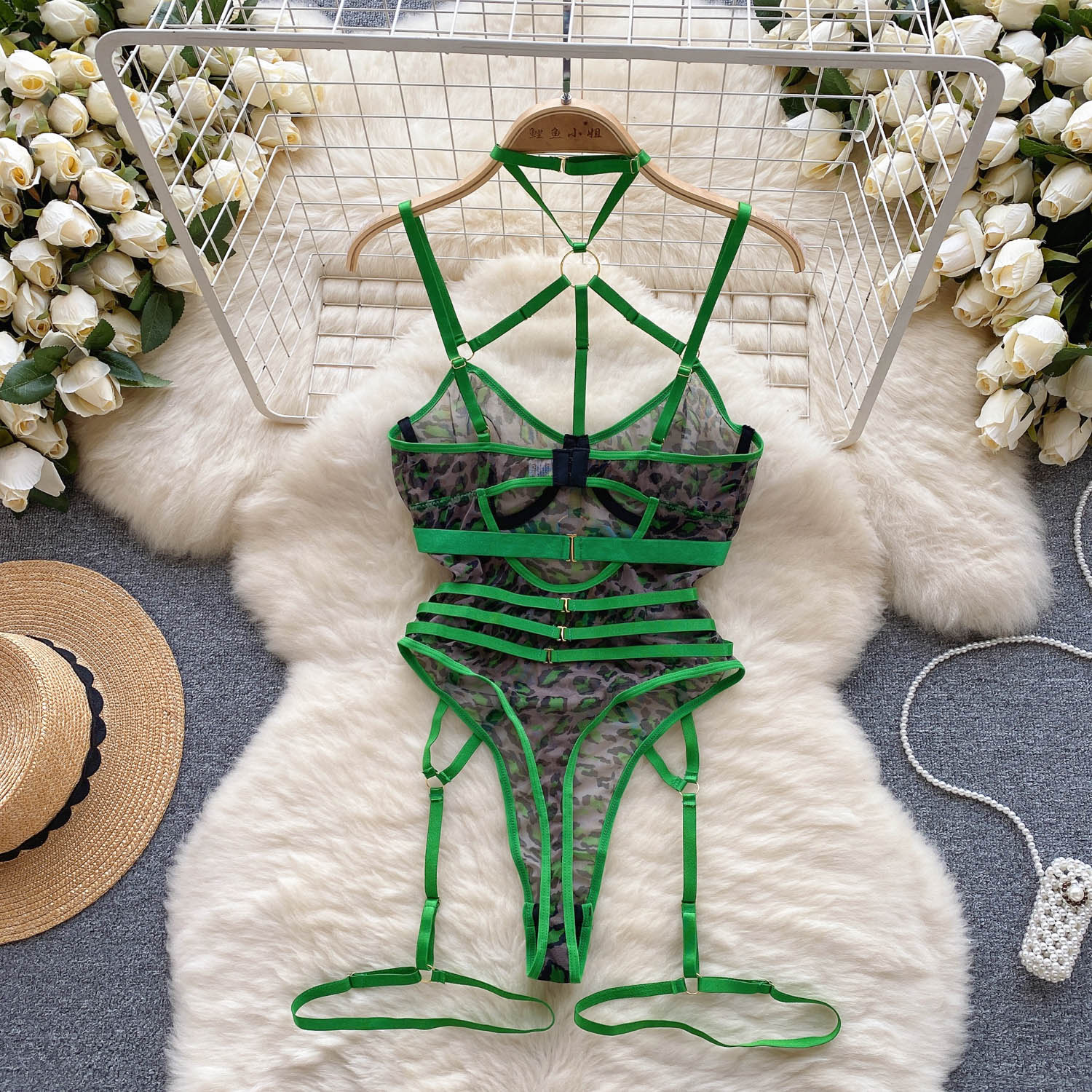 Summer Clothing Vintage - 여성 Hotsweet 메쉬 빈티지 스트랩 바디