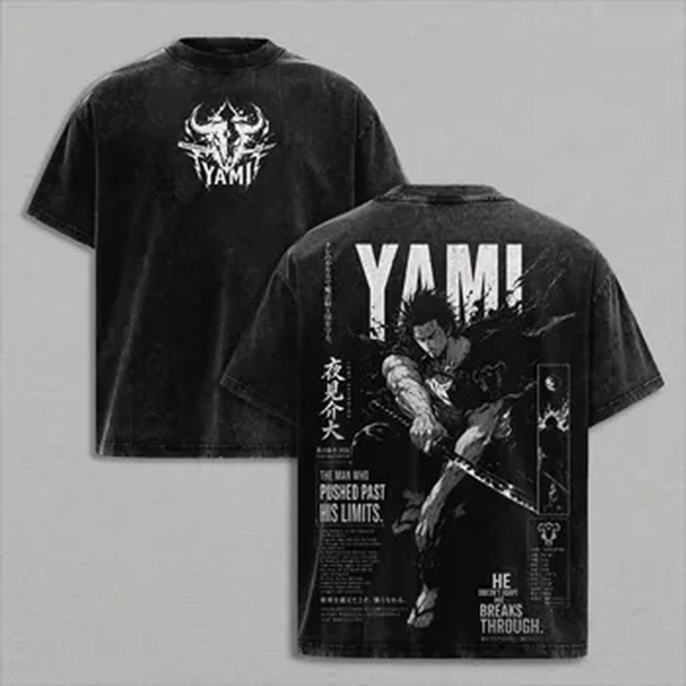 Summer Clothing Vintage - 만화 블랙 클로버 야미 스케히로 티셔츠