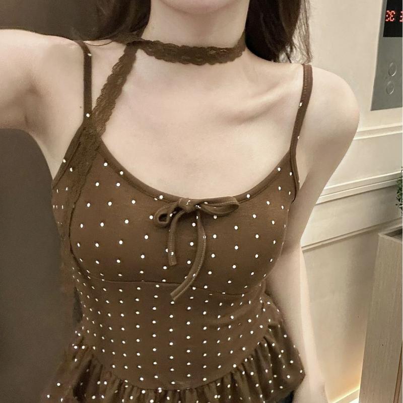 1Pc 여성 의류 여름 패션 캐주얼 폴카 도트 솔리드  - Summer Clothing Young Women 리뷰 및 가격