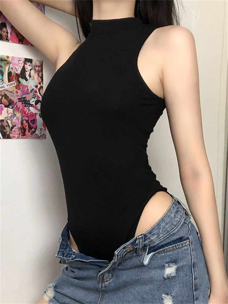 하라주쿠 솔리드 점프 슈트 여성 민소매 Bodycon  - Summer Clothing Vintage 리뷰 및 가격