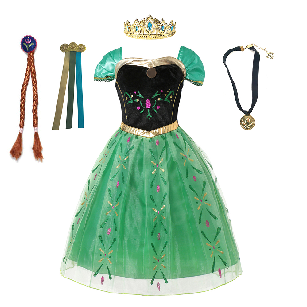 아이들을위한 안나 의상 소녀 멋진 생일 파티 가운 공주 - Summer Clothing Kids 리뷰 및 가격