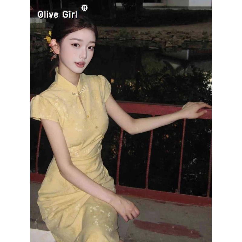 개선된 치파오 드레스 2026 신상 젊은 여성용 오렌지 - Summer Clothing Young Women 리뷰 및 가격