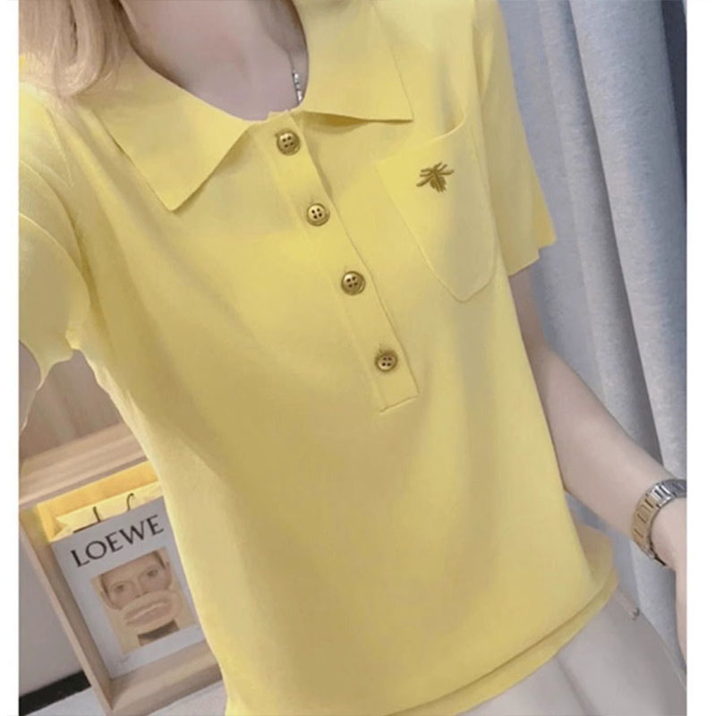 여성 의류 젊은 스타일 티셔츠 여름 자수 니트 반소매  - Summer Clothing Young Women 리뷰 및 가격