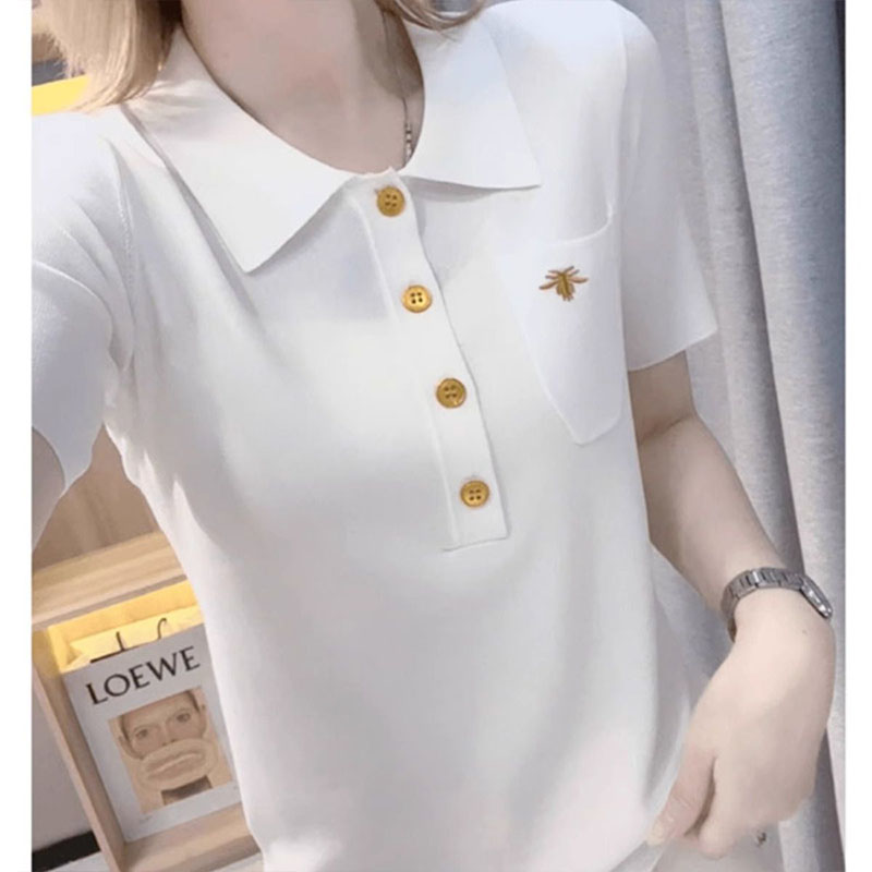 여성 의류 젊은 스타일 티셔츠 여름 자수 니트 반소매  - Summer Clothing Young Women 리뷰 및 가격