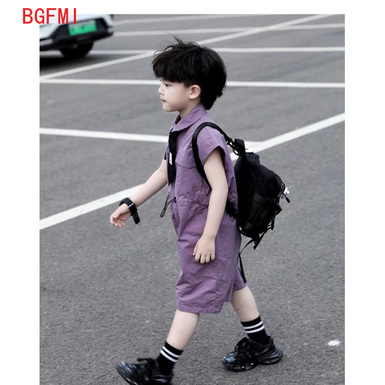 어린이 여름 반바지 작업복 카프리 소년 보라색 바지와  - Summer Clothing Baby Boy 리뷰 및 가격