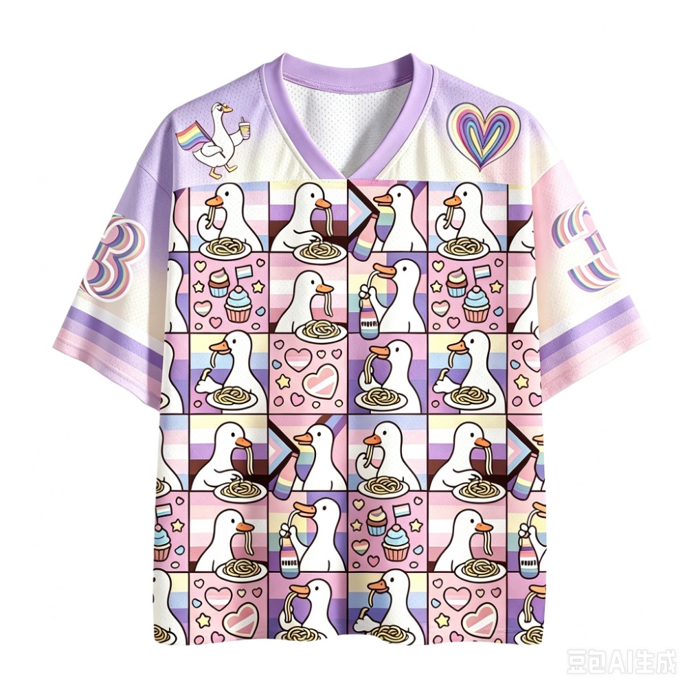 Fun Duck 3D 프린트 남성용 V 넥 플러스 사이 - Summer Duck Clothing 리뷰 및 가격