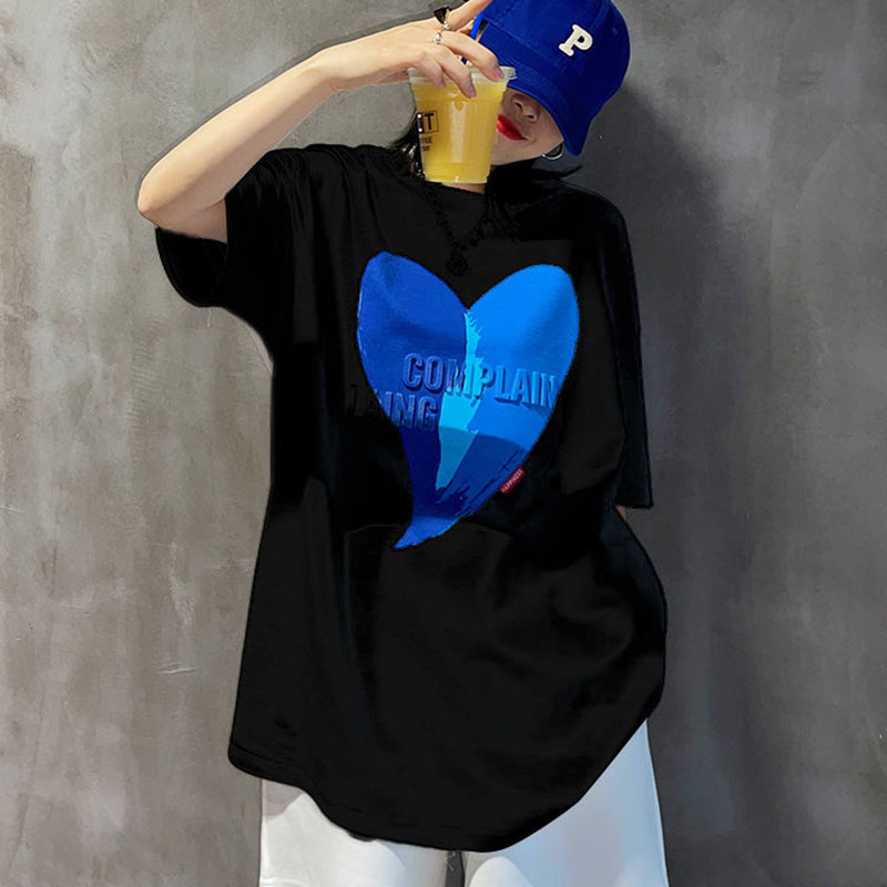패션 O넥 반팔 스플라이스 프린트 레터 블라우스 여성  - Summer Clothing Young Women 리뷰 및 가격