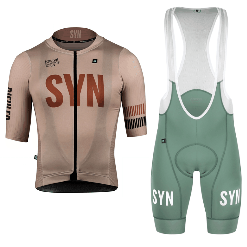 SYN 다크 브라운 남성용 반팔 사이클링 저지 및 턱받 - Summer Clothing Men Sale 리뷰 및 가격