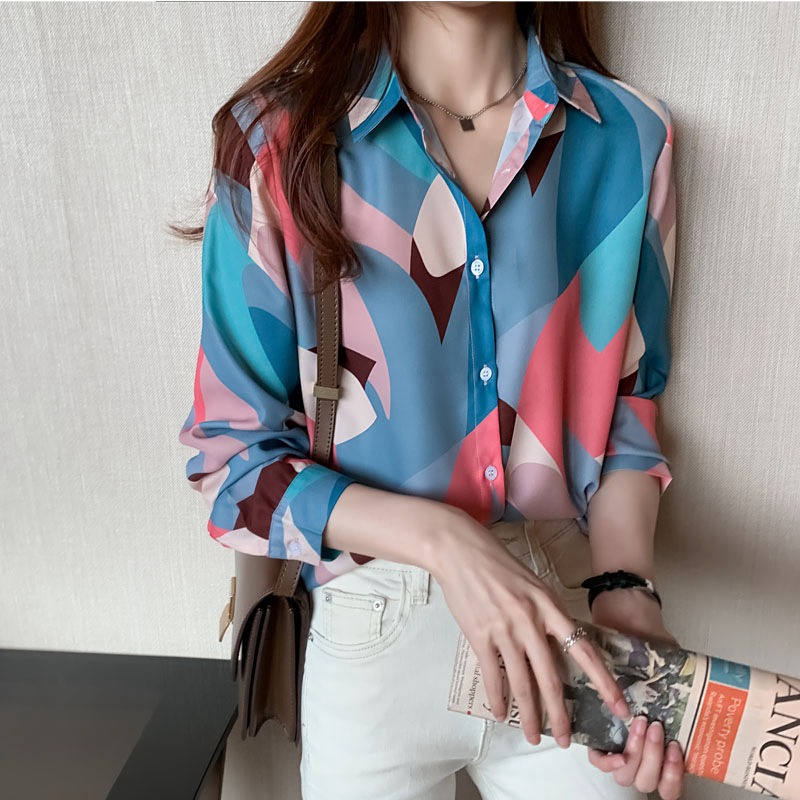 여성용 레저 셔츠, 올매치 긴팔 턴다운 칼라, 한국 스 - Summer Clothing Young Women 리뷰 및 가격