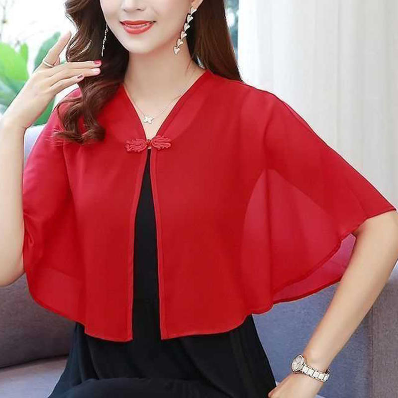 봄 시폰 짧은 겉옷 선 스크린 목도리 여성 태양 의류  - Summer Clothing Accessories 리뷰 및 가격