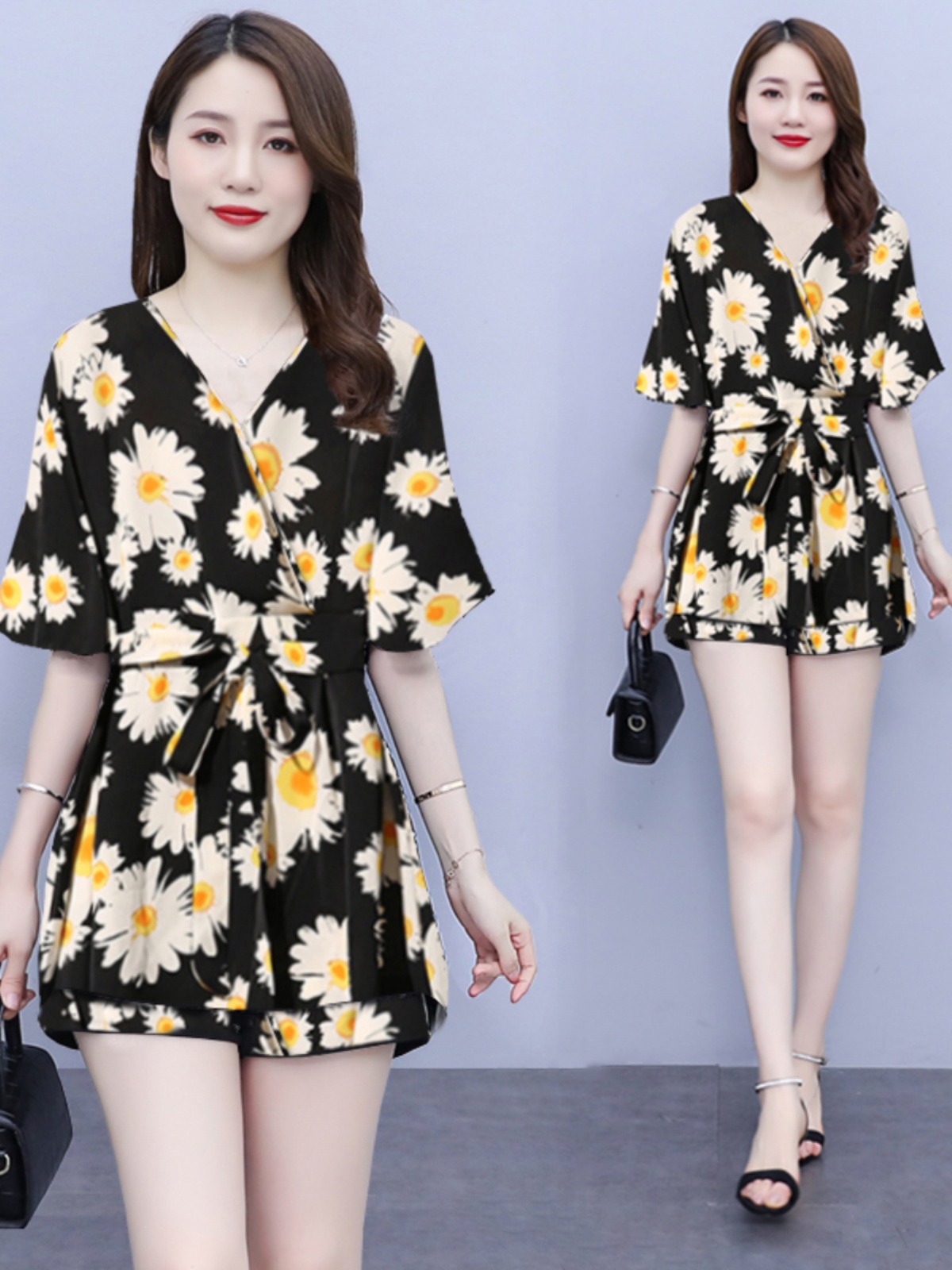 플러스 사이즈 여성용 세련된 여름 의상 반팔 쉬폰 드레 - Summer Clothing Accessories 리뷰 및 가격