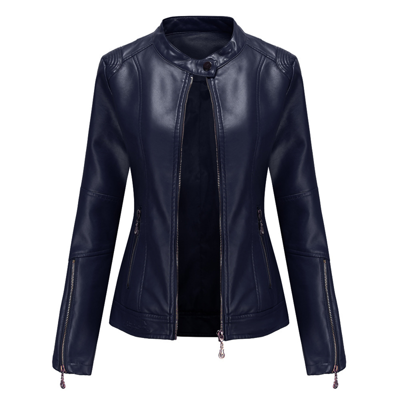 봄 가을 숙녀 캐주얼 가죽 자켓 야외 방풍 PU 스탠드 - Summer Clothing Motorcycle 리뷰 및 가격