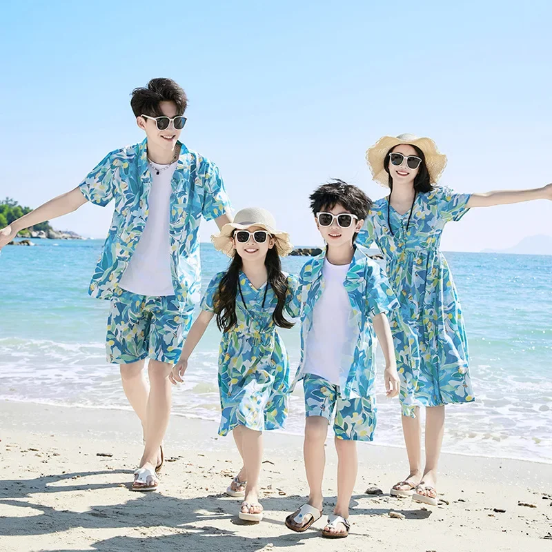 아버지 아들 셔츠 세트옷 여름 휴가룩 가족 의류 엄마  - Summer Clothing Looks 리뷰 및 가격
