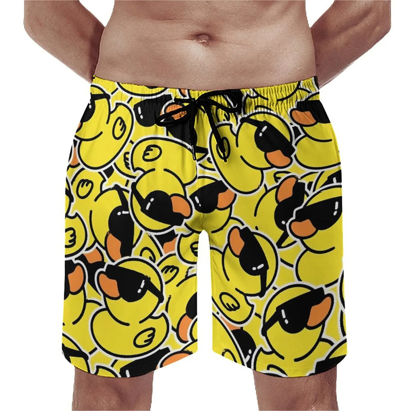 재미 있은 오리 3D 인쇄 비치 반바지 남성 캐주얼 패 - Summer Duck Clothing 리뷰 및 가격