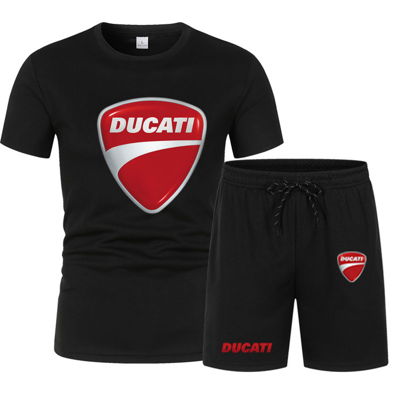 남성 세트 여름 오토바이 브랜드 DUCATI 프린트 탑 - Summer Clothing Motorcycle 리뷰 및 가격